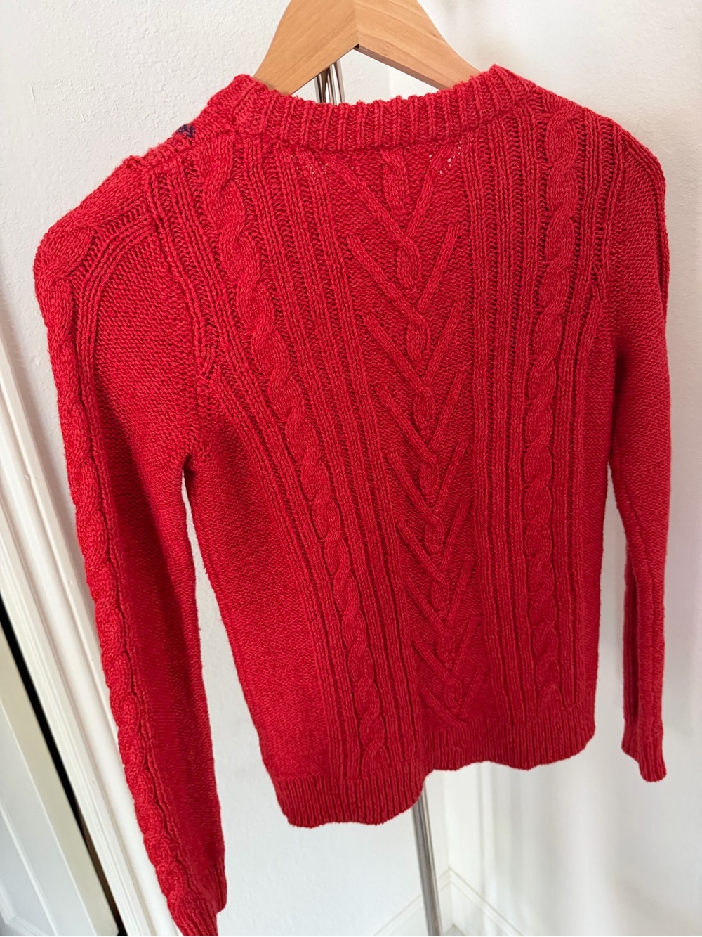 The Reeds Red Cable-Knit Crew Sweater - Picture 5 of 5